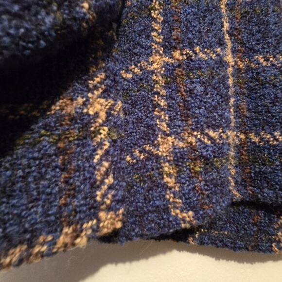 Weave Of The Irish Plaid Wool Jacket Women LG Blue Tweed Preppy Academia Classic - Picture 11 of 14